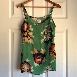 Cabi green ruffle tank